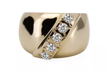 Вінтаж вироби Каблучка Циркон 14K Жовте золото vrc036y